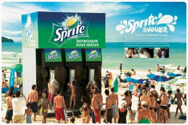 Chiến dịch OOH tương tác thú vị “Sprite Shower” của Sprite Biến máy rót nước ngọt thành vòi tắm hoa sen khổng lồ